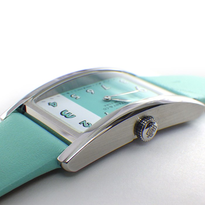ティファニー Tiffany & Co. 腕時計 イーストウエスト 63520071 レクタンギュラー バイカラー ティファニーブルー/ホワイト文字盤 SS ティファニーブルー ロング ダブル レザーベルト クオーツアナログ 【中古】