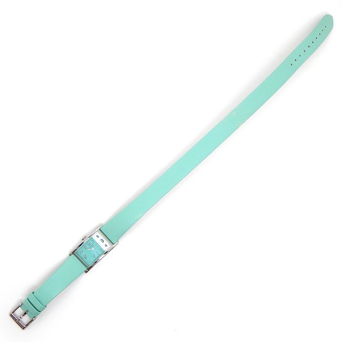ティファニー Tiffany & Co. 腕時計 イーストウエスト 63520071 レクタンギュラー バイカラー ティファニーブルー/ホワイト文字盤 SS ティファニーブルー ロング ダブル レザーベルト クオーツアナログ 【中古】