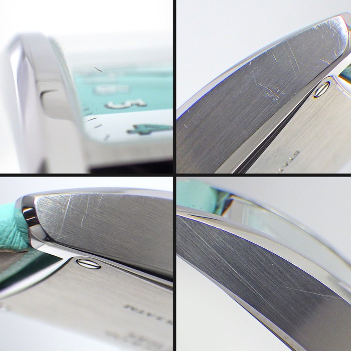 ティファニー Tiffany & Co. 腕時計 イーストウエスト 63520071 レクタンギュラー バイカラー ティファニーブルー/ホワイト文字盤 SS ティファニーブルー ロング ダブル レザーベルト クオーツアナログ 【中古】