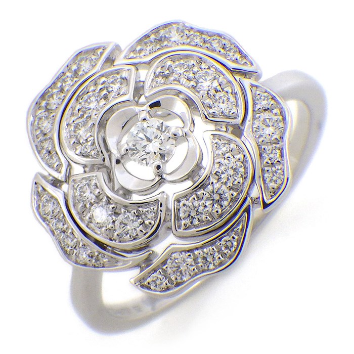 シャネル CHANEL リング カメリア J11188 フル パヴェ