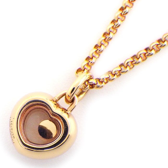ショパール Chopard ネックレス ハッピーダイヤモンド 799008-5001 ハート モチーフ ムービング ダイヤモンド K18PG 【中古】