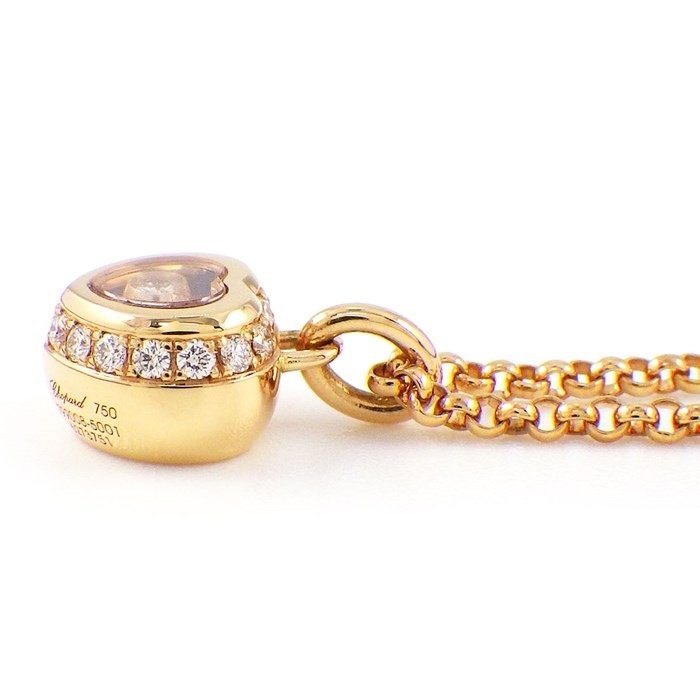 ショパール Chopard ネックレス ハッピーダイヤモンド 799008-5001 ハート モチーフ ムービング ダイヤモンド K18PG 【中古】