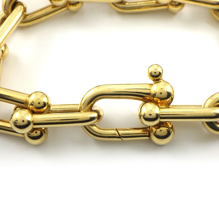 ティファニー Tiffany & Co. ブレスレット ハードウェア ラージ リンク 60153072 K18YG / #M 【中古】