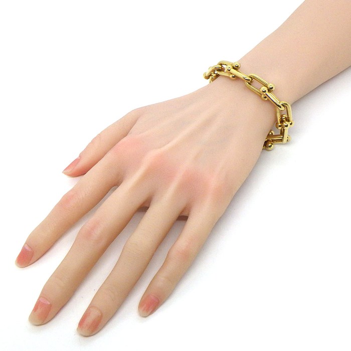 ティファニー Tiffany & Co. ブレスレット ハードウェア ラージ リンク 60153072 K18YG / #M 【中古】