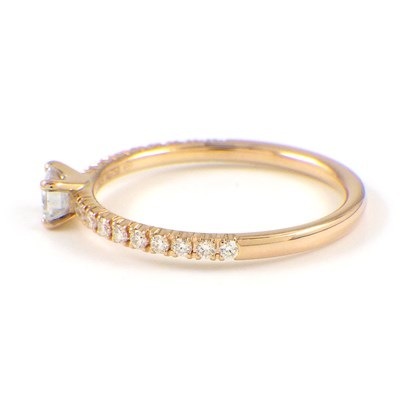 カルティエ Cartier リング エタンセル ドゥ B4216747 1ポイント エメラルドカット ダイヤモンド 0.18ct 22ポイント ハーフ エタニティ サークル ラウンドカット ダイヤモンド 計0.10ct K18PG 7号 / #47 【中古】