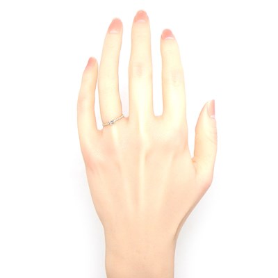 カルティエ Cartier リング エタンセル ドゥ B4216747 1ポイント エメラルドカット ダイヤモンド 0.18ct 22ポイント ハーフ エタニティ サークル ラウンドカット ダイヤモンド 計0.10ct K18PG 7号 / #47 【中古】