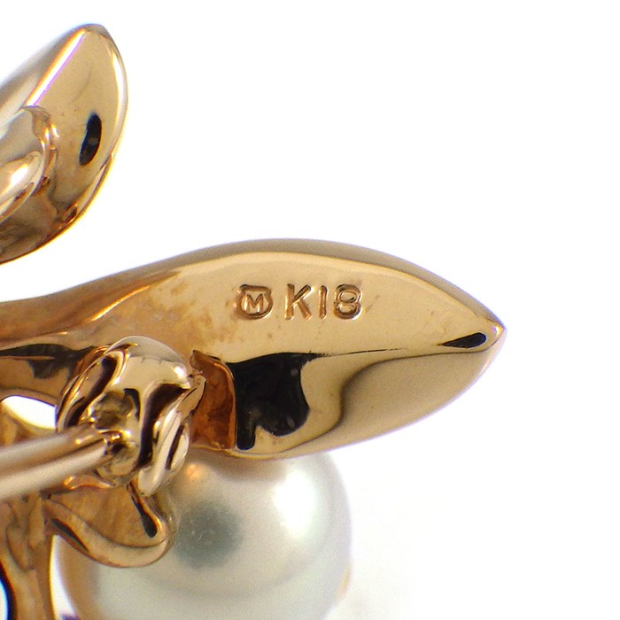 ミキモト MIKIMOTO ブローチ/ペンダントトップ ブルーベリー モチーフ 2009年 クリスマス X'mas 限定モデル チャリティー 2ポイント ラピスラズリ 1ポイント パール 6.6mm珠 K18PG 【中古】