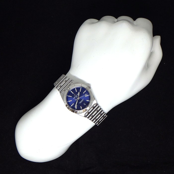 ブライトリング Breitling 腕時計 クロノマット32 A77310 サンレイ ブルー文字盤 デイト 夜光針/インデックス SS クオーツアナログ 【中古】