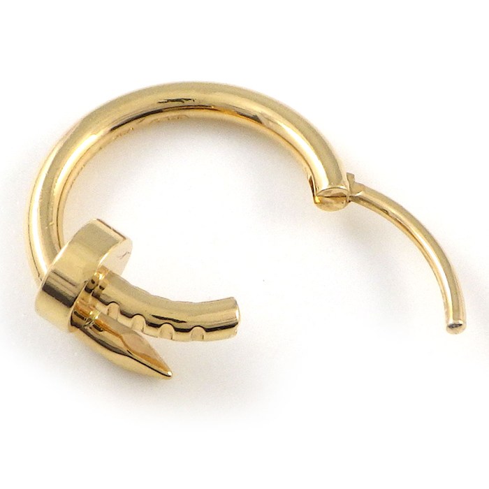 カルティエ Cartier シングルピアス ジュストアンクル ミニモデル B8301446 フープ 釘モチーフ K18YG ※片方のみ 【中古】