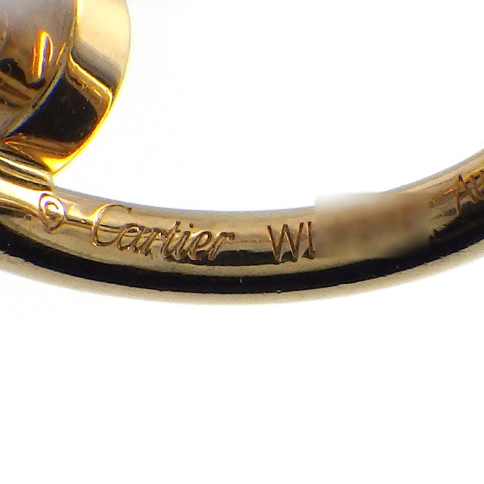 カルティエ Cartier シングルピアス ジュストアンクル ミニモデル B8301446 フープ 釘モチーフ K18YG ※片方のみ 【中古】