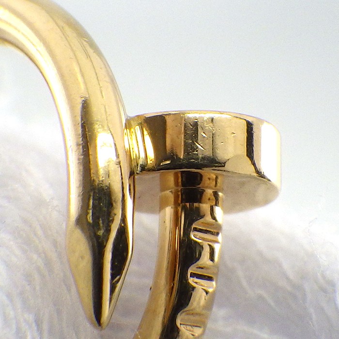 カルティエ Cartier シングルピアス ジュストアンクル ミニモデル B8301446 フープ 釘モチーフ K18YG ※片方のみ 【中古】