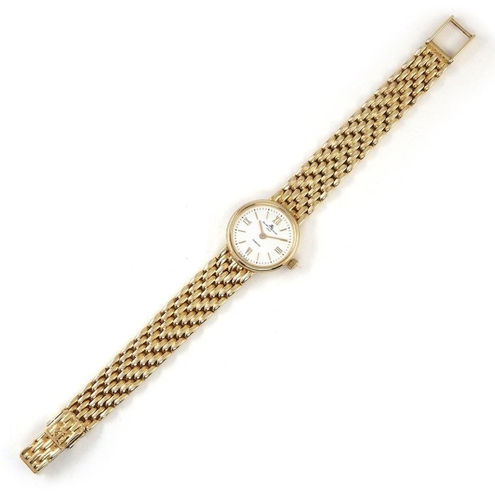 ボーム&メルシエ Baume&Mercier 腕時計 60366 ティファニー Wネーム ホワイト文字盤 ローマンインデックス K14YG クオーツアナログ 【中古】