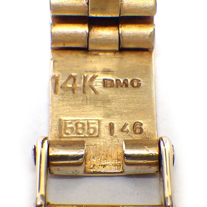 ボーム&メルシエ Baume&Mercier 腕時計 60366 ティファニー Wネーム ホワイト文字盤 ローマンインデックス K14YG クオーツアナログ 【中古】