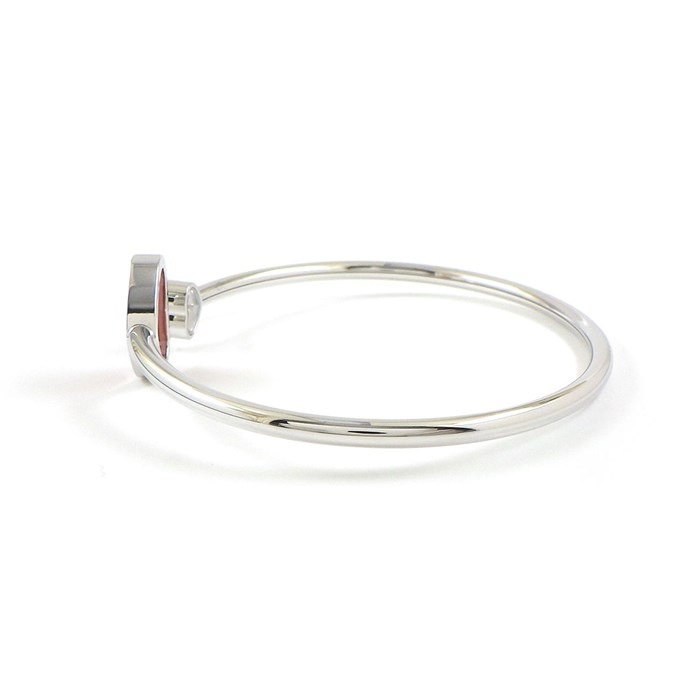 ショパール Chopard バングル ハッピーハート 857482 ムービング 1ポイント ダイヤモンド 0.05ct レッド ストーン K18WG 【中古】