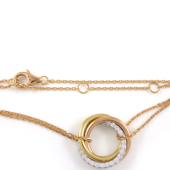 カルティエ Cartier ブレスレット トリニティ チェーン B6069815 スリーカラー 25ポイント ダイヤモンド 計0.20ct K18PG K18WG K18YG 【中古】