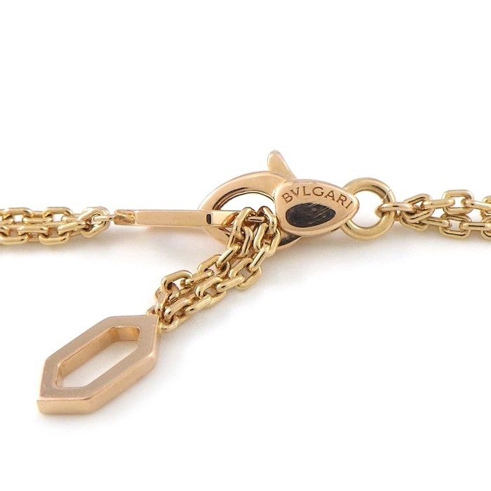 ブルガリ BVLGARI ブレスレット セルペンティ ダブルチェーン 2ポイント ペアシェイプ アメジスト K18PG / #ML 【中古】