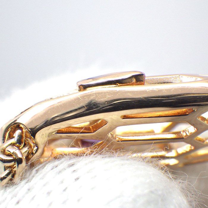 ブルガリ BVLGARI ブレスレット セルペンティ ダブルチェーン 2ポイント ペアシェイプ アメジスト K18PG / #ML 【中古】