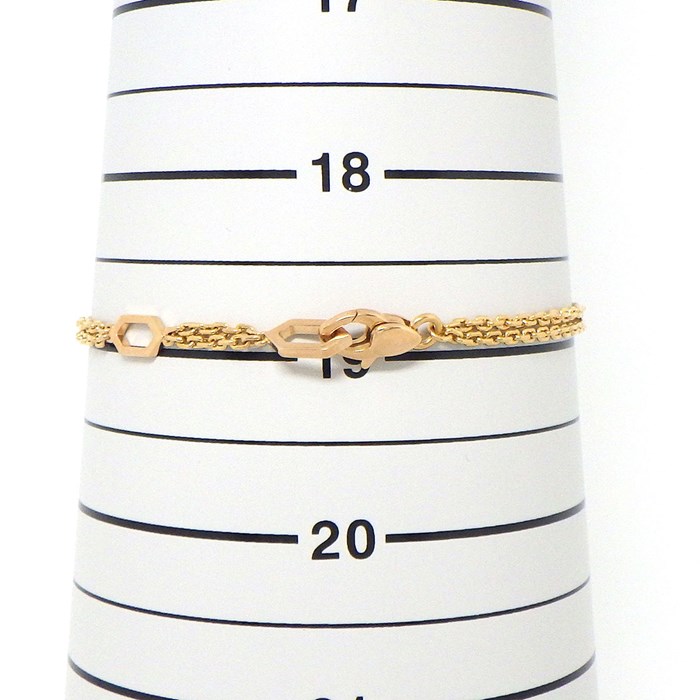 ブルガリ BVLGARI ブレスレット セルペンティ ダブルチェーン 2ポイント ペアシェイプ アメジスト K18PG / #ML 【中古】