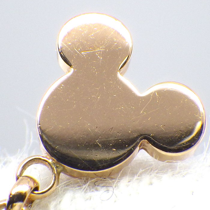 ショパール Chopard ピアス ハッピーミッキー ハッピーダイヤ 3285301 ムービング 2ポイント ダイヤモンド 0.06ct / 0.06ct ホワイト シェル K18PG 白 【箱・保付き】 【中古】