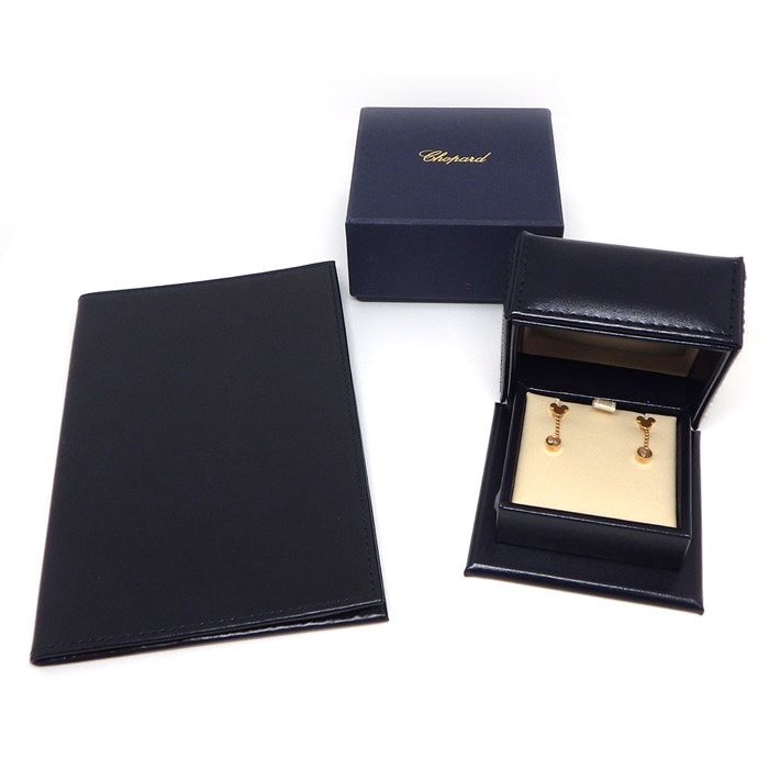 ショパール Chopard ピアス ハッピーミッキー ハッピーダイヤ 3285301 ムービング 2ポイント ダイヤモンド 0.06ct / 0.06ct ホワイト シェル K18PG 白 【箱・保付き】 【中古】