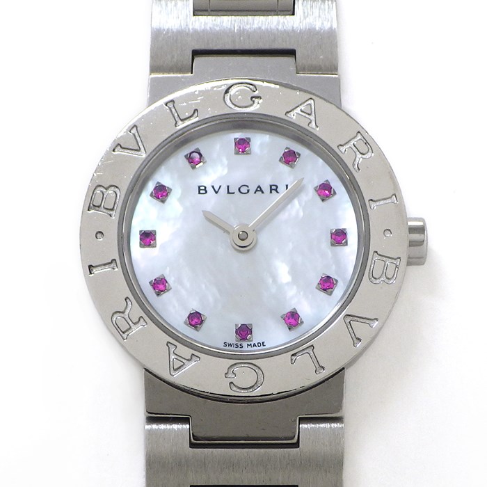 ブルガリ BVLGARI 腕時計 ブルガリ・ブルガリ BB23WSS/12CORJ 日本限定200本 12ポイント ルビーインデックス ホワイトシェル文字盤 SS クオーツアナログ 【箱・保付き】 【中古】