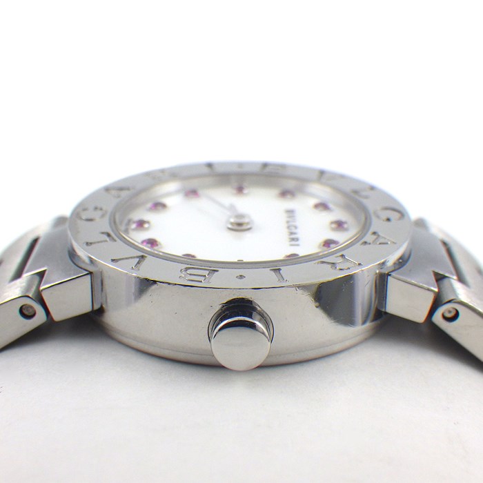 ブルガリ BVLGARI 腕時計 ブルガリ・ブルガリ BB23WSS/12CORJ 日本限定200本 12ポイント ルビーインデックス ホワイトシェル文字盤 SS クオーツアナログ 【箱・保付き】 【中古】