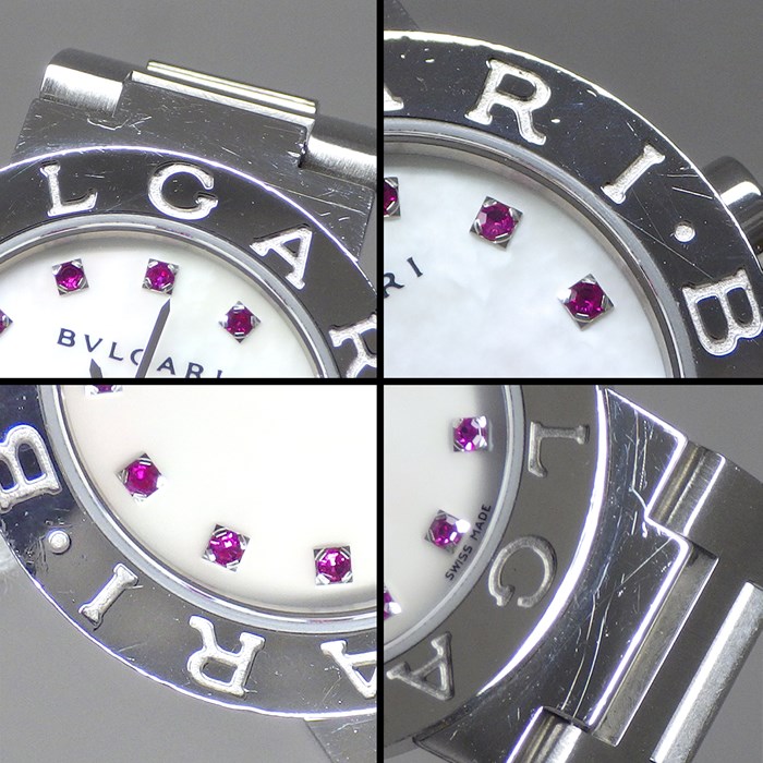 ブルガリ BVLGARI 腕時計 ブルガリ・ブルガリ BB23WSS/12CORJ 日本限定200本 12ポイント ルビーインデックス ホワイトシェル文字盤 SS クオーツアナログ 【箱・保付き】 【中古】
