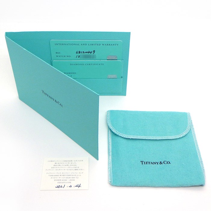 ティファニー Tiffany & Co. 腕時計 メイカーズ スクエア 68122449 4ポイント ダイヤインデックス シルバーギョーシェ文字盤 SS ティファニーブルー アリゲーター レザーベルト クオーツアナログ 【中古】