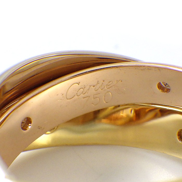 カルティエ Cartier リング トリニティ スリーカラー 15ポイント ダイヤモンド K18PG K18WG K18YG 7.5号 / #47 【中古】