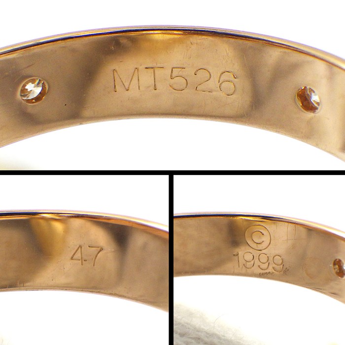 カルティエ Cartier リング トリニティ スリーカラー 15ポイント ダイヤモンド K18PG K18WG K18YG 7.5号 / #47 【中古】