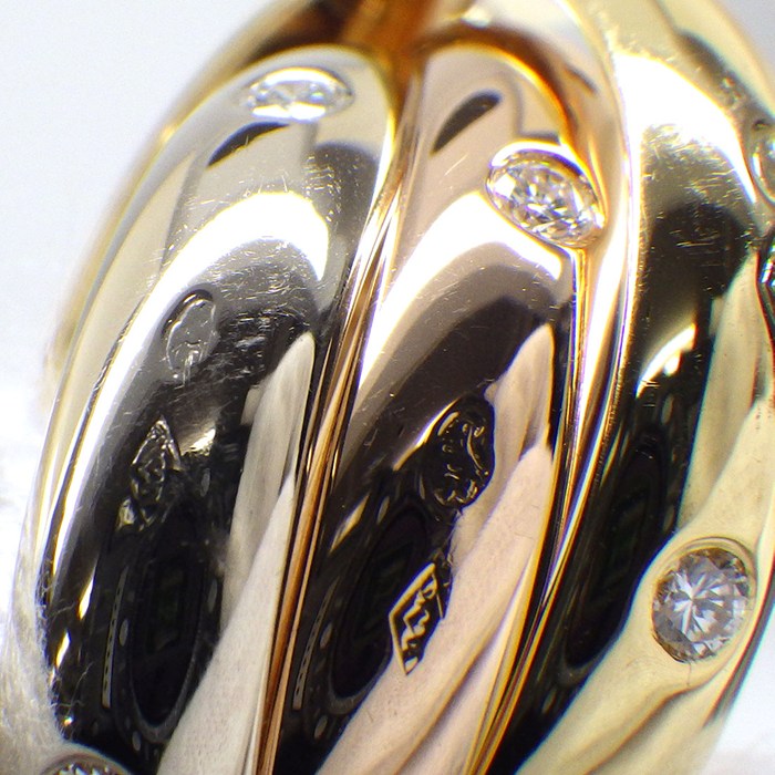 カルティエ Cartier リング トリニティ スリーカラー 15ポイント ダイヤモンド K18PG K18WG K18YG 7.5号 / #47 【中古】