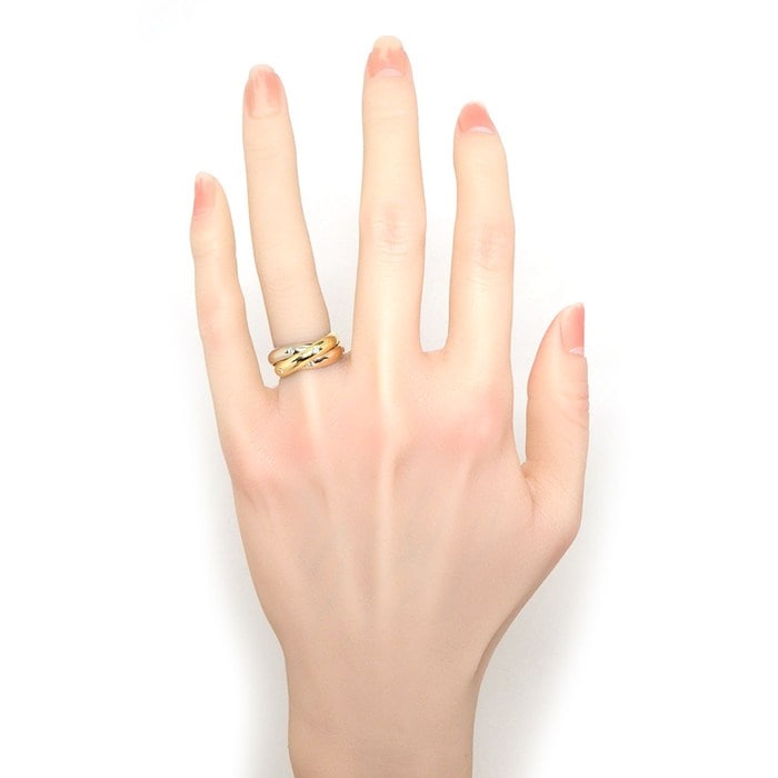 カルティエ Cartier リング トリニティ スリーカラー 15ポイント ダイヤモンド K18PG K18WG K18YG 7.5号 / #47 【中古】