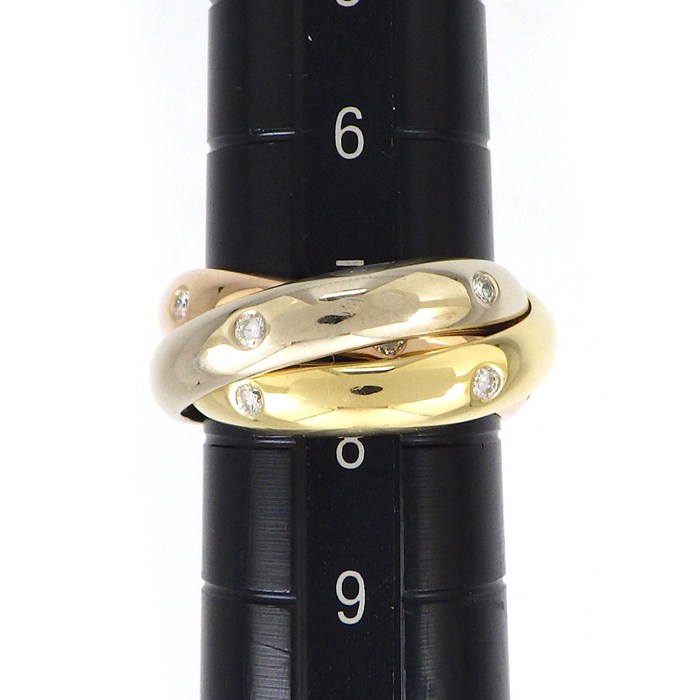 カルティエ Cartier リング トリニティ スリーカラー 15ポイント ダイヤモンド K18PG K18WG K18YG 7.5号 / #47 【中古】