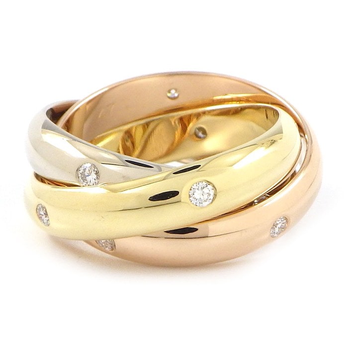 カルティエ Cartier リング トリニティ スリーカラー 15ポイント ダイヤモンド K18PG K18WG K18YG 7.5号 / #47 【中古】