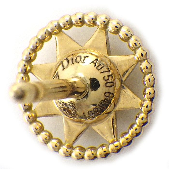 クリスチャンディオール Christian Dior ピアス ローズデヴァン スモール JRDV95083_0000 スター サークル ラウンド 1ポイント ダイヤモンド 0.01ct K18YG ※片方のみ 【箱・保付き】 【中古】