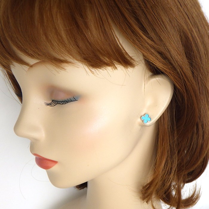 ヴァンクリーフ＆アーペル Van Cleef & Arpels ピアス スウィート アルハンブラ VCARA44500 ターコイズ トルコ石 K18WG 【中古】