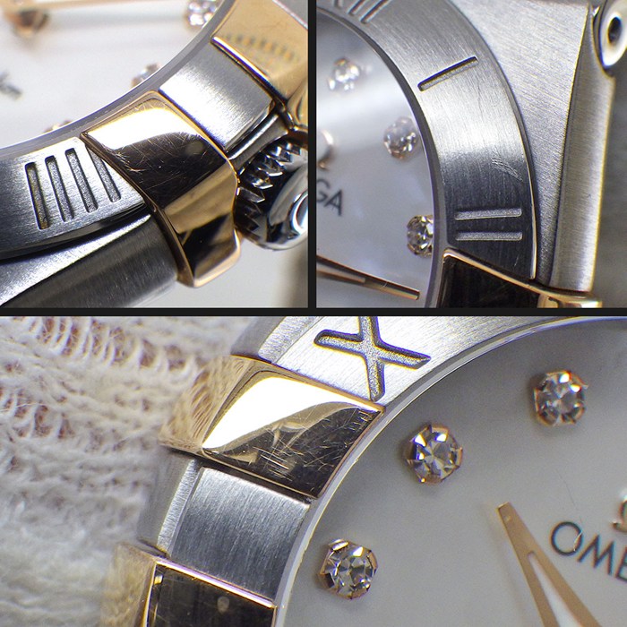 オメガ OMEGA 腕時計 コンステレーション 123.20.24.60.55.005 12ポイント ダイヤインデックス ホワイトシェル文字盤 K18PG SS クオーツアナログ 【中古】