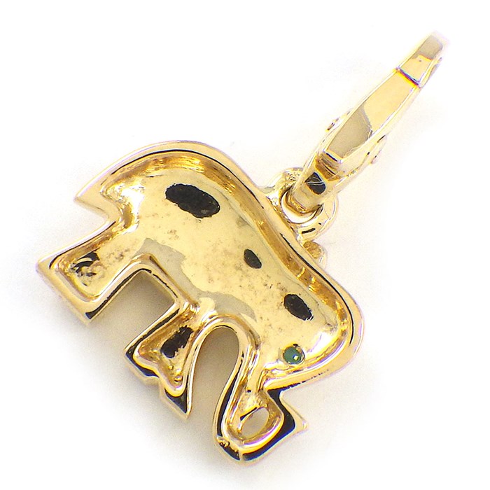 カルティエ Cartier チャーム ペンダントトップ キャンディ エレファント モチーフ 1ポイント エメラルド K18YG 【中古】