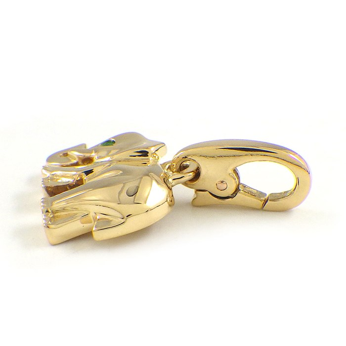 カルティエ Cartier チャーム ペンダントトップ キャンディ エレファント モチーフ 1ポイント エメラルド K18YG 【中古】