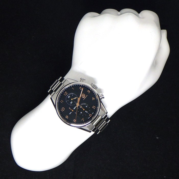 タグ・ホイヤー TAG Heuer 腕時計 カレラ クロノグラフ CAR2014.FC6235 ブラック文字盤 デイト スモールセコンド 裏スケ SS 自動巻き 【中古】