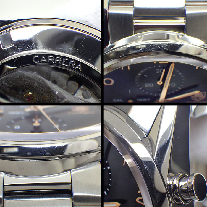 タグ・ホイヤー TAG Heuer 腕時計 カレラ クロノグラフ CAR2014.FC6235 ブラック文字盤 デイト スモールセコンド 裏スケ SS 自動巻き 【中古】
