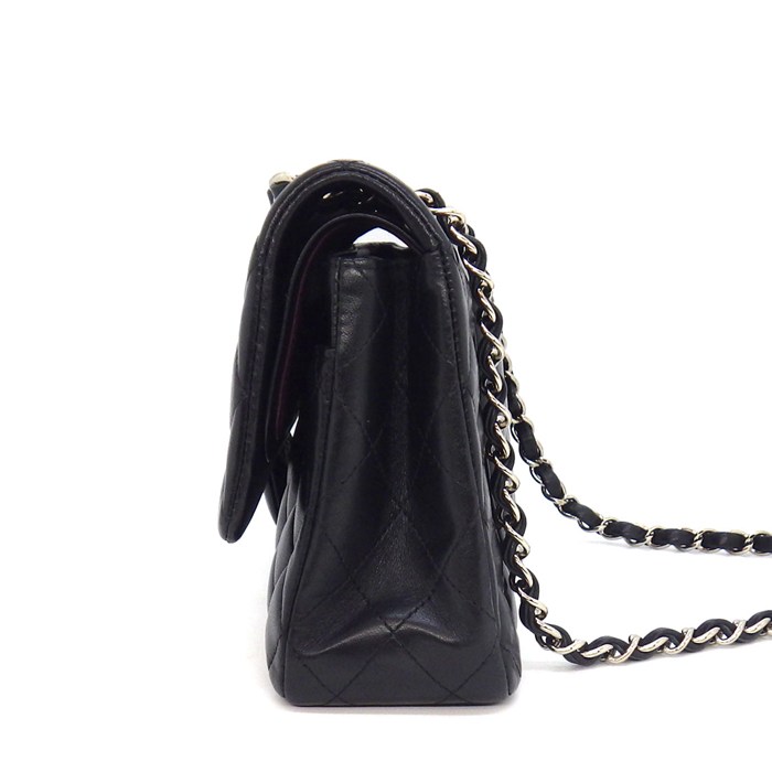 シャネル CHANEL ショルダーバッグ マトラッセ25 11.12 クラシック ハンドバッグ A01112 2019年 ブラック ボルドー ラムスキン 【中古】