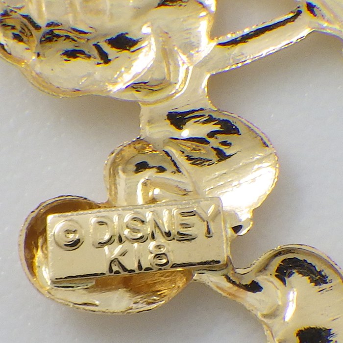 ディズニー Disney ピアス ミッキーマウス ハーフフープ スウィング ダイヤモンド K18YG 【中古】
