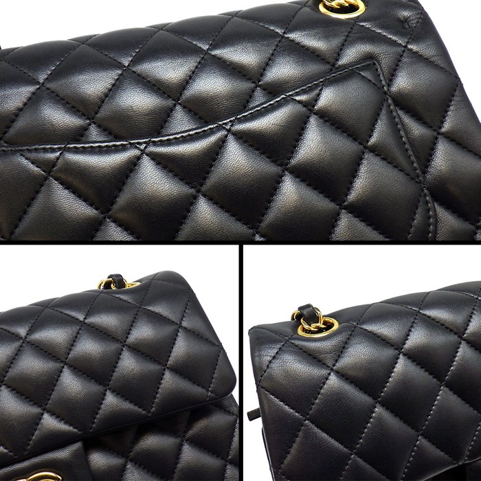 シャネル CHANEL ハンドバッグ ショルダーバッグ マトラッセ 23 クラシック スモール A01113 2020年 ブラック ボルドー ラムスキン ゴールド金具 【中古】