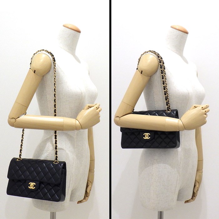 シャネル CHANEL ハンドバッグ ショルダーバッグ マトラッセ 23 クラシック スモール A01113 2020年 ブラック ボルドー ラムスキン ゴールド金具 【中古】