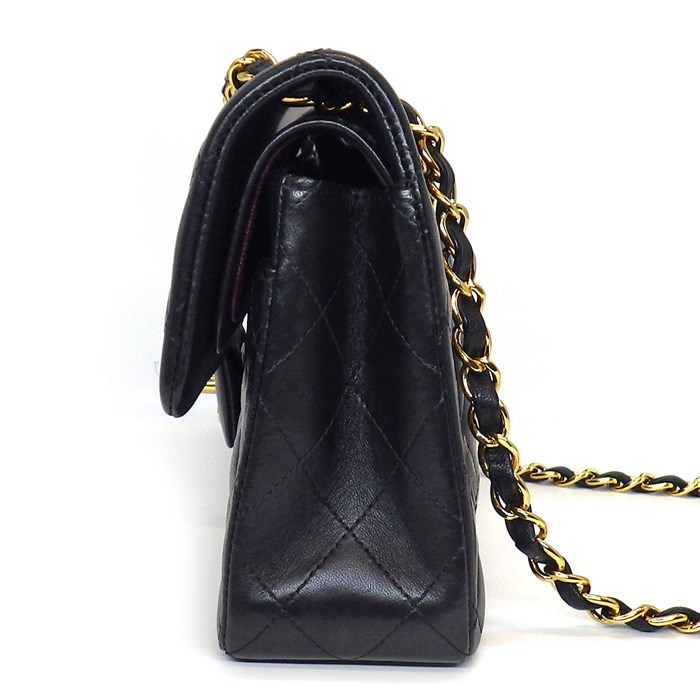 シャネル CHANEL ハンドバッグ ショルダーバッグ マトラッセ 23 クラシック スモール A01113 2020年 ブラック ボルドー ラムスキン ゴールド金具 【中古】