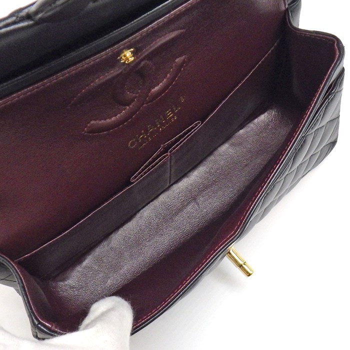 シャネル CHANEL ハンドバッグ ショルダーバッグ マトラッセ 23 クラシック スモール A01113 2020年 ブラック ボルドー ラムスキン ゴールド金具 【中古】