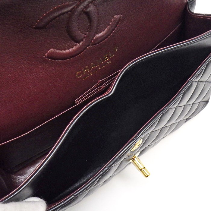シャネル CHANEL ハンドバッグ ショルダーバッグ マトラッセ 23 クラシック スモール A01113 2020年 ブラック ボルドー ラムスキン ゴールド金具 【中古】
