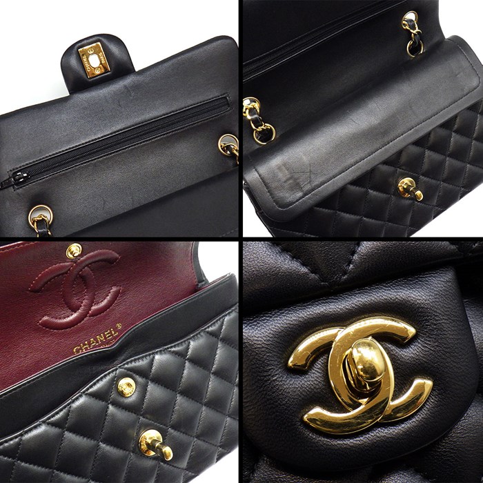 シャネル CHANEL ハンドバッグ ショルダーバッグ マトラッセ 23 クラシック スモール A01113 2020年 ブラック ボルドー ラムスキン ゴールド金具 【中古】