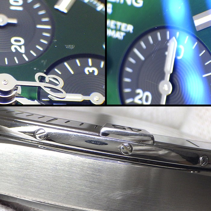 ブライトリング Breitling 腕時計 クロノマット ベントレー B01 42 AB0134101L1A1 デイト クロノグラフ タキメーター スモールセコンド 夜光インデックス/針 裏スケ 回転ベゼル サンレイ グリーン文字盤 SS 自動巻き 【中古】